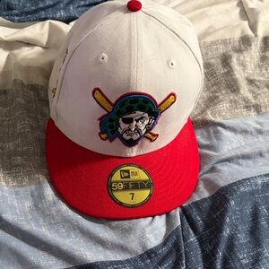 New Era White and Red Pirates Embroidered Logo Mac Miller